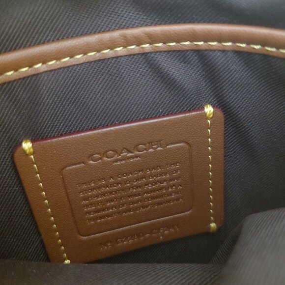 Coach Kitt Messenger Crossbody Bag Red/Black/Yellow Plaid - Picture 3 of 7